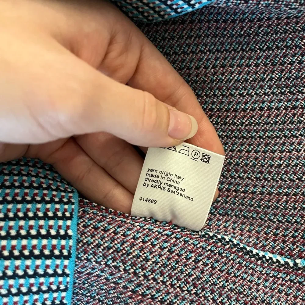 Akris Punto Patterned Teal Tank Top - Picture 7 of 7